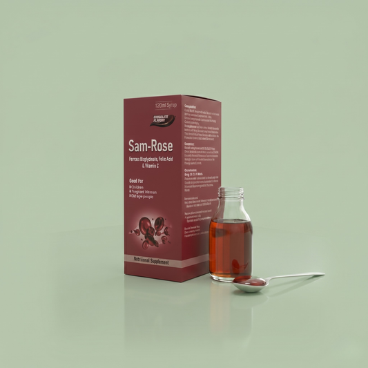 Samrose™ Premium Iron Supplement | Ferrous Bisglycinate & Vitamin C (120ml)